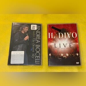 2 DVD Lot - IL DIVO Live & Andrea Bocelli's "Under The Desert Sky"